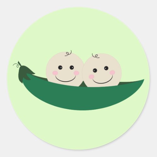 Two Peas in a Pod Twins Baby Classic Round Sticker