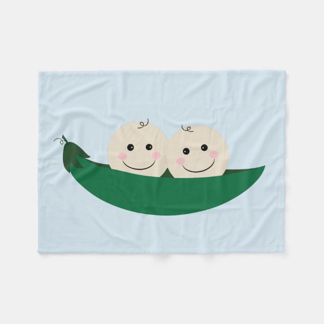 Two Peas in a Pod Twins Baby Fleece Blanket (Front (Horizontal))