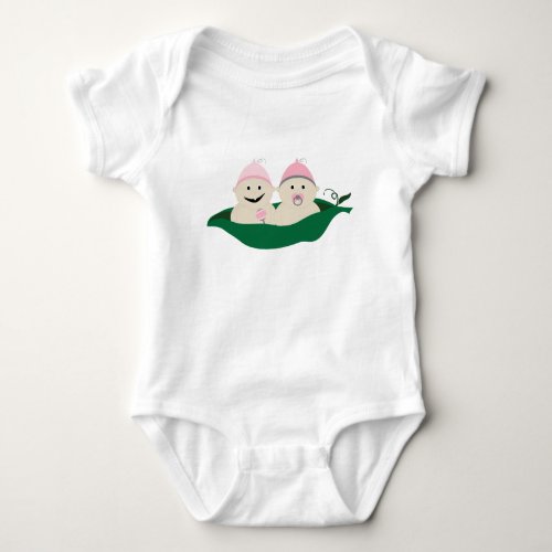 Two Peas in a Pod Twins Baby Girls Baby Bodysuit