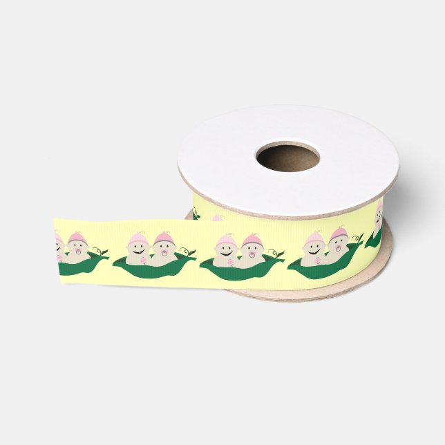 Two Peas in a Pod Twins Baby Girls Grosgrain Ribbon (Spool)
