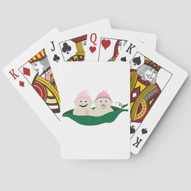 Two Peas in a Pod Twins Baby Girls Poker Cards (Back)