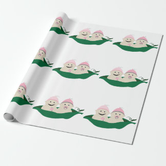 Two Peas in a Pod Twins Baby Girls Wrapping Paper