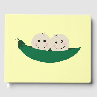 Two Peas in a Pod Twins Baby Guest Book