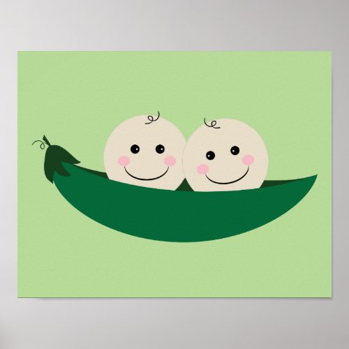 Two Peas in a Pod Twins Baby Poster
