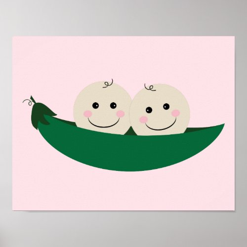 Two Peas in a Pod Twins Baby Poster