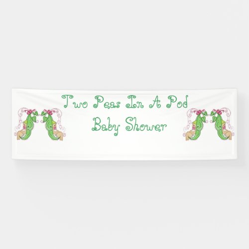 Two Peas In A Pod Twins Baby Shower Banner
