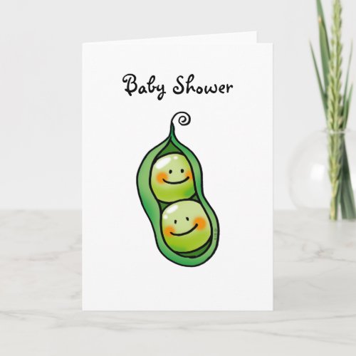 Two peas in a pod twins baby shower invitation