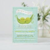 Two Peas in a Pod Twins Baby Shower Invitation (Standing Front)