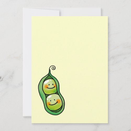 Two peas in a pod twins baby shower invitation