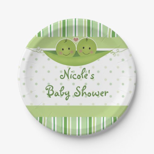 Two Peas in a Pod Twins Baby Shower Party Custom Paper Plates