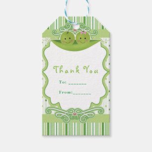 Two Peas in a Pod Twins Baby Shower Party Favor Gift Tags