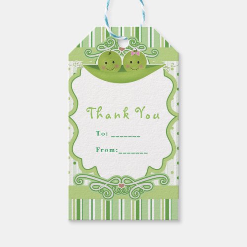 Two Peas in a Pod Twins Baby Shower Party Favor Gift Tags