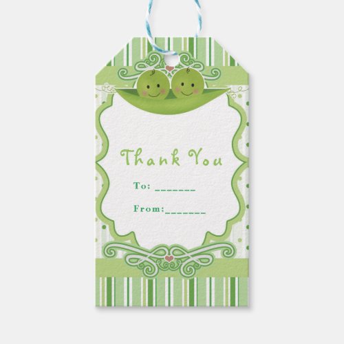 Two Peas in a Pod Twins Baby Shower Party Favor Gift Tags