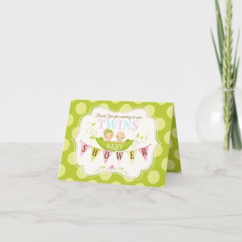 Two Peas In A Pod Twins Boy Girl Thank You by NouDesigns at Zazzle