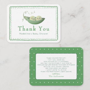 Two Peas in a Pod Twins Doodle Baby Thank You Note Card