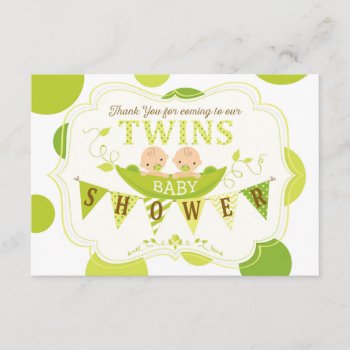 Two Peas In A Pod Twins Thank You by NouDesigns at Zazzle