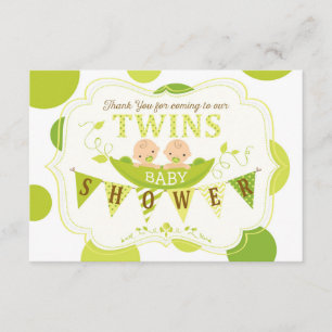 Two Peas in a Pod Twins Thank You Card