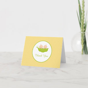 Two Peas in a Pod, Twins Thank You Note Card