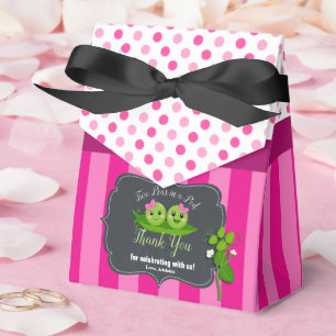 Two Peas in a Pod Twins Twin Girls Baby Shower Favor Boxes