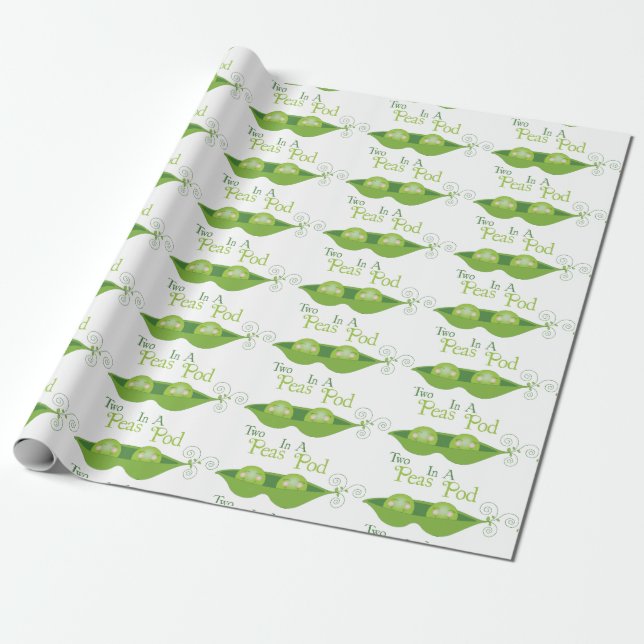 Two Peas in a Pod Wrapping Paper (Unrolled)