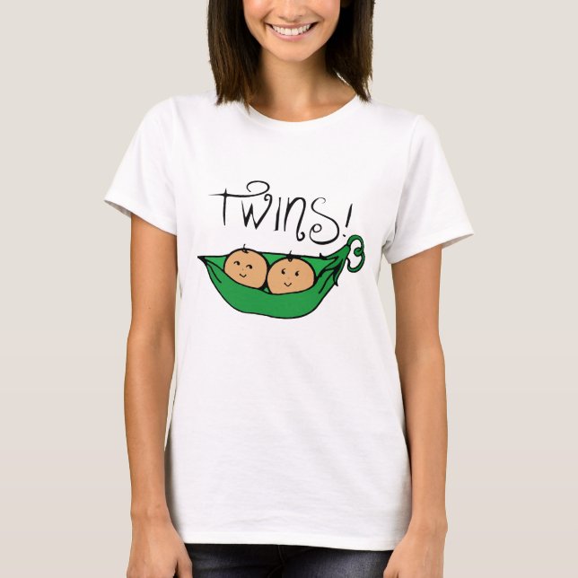 Two Peas in Pod Expecting Twins Maternity T-Shirt (Front)
