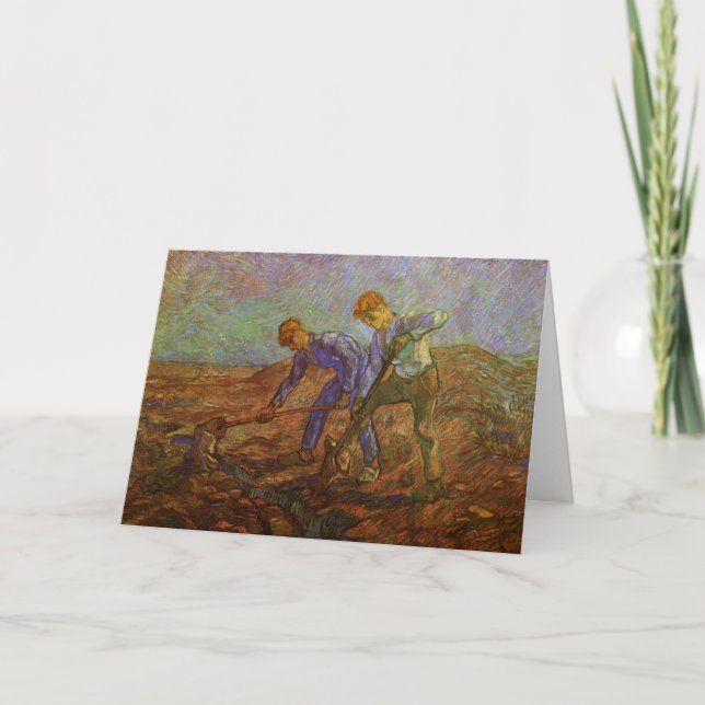 Two Peasants Digging by Vincent van Gogh Card (Front)