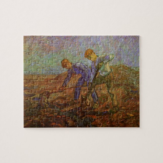 Two Peasants Digging by Vincent van Gogh Jigsaw Puzzle (Horizontal)
