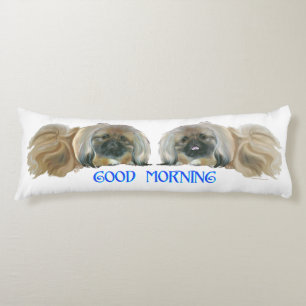 Two Pekingese Good Morning Body Pillow