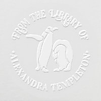 Two Penguins Silhouette “From the Library of” Name
