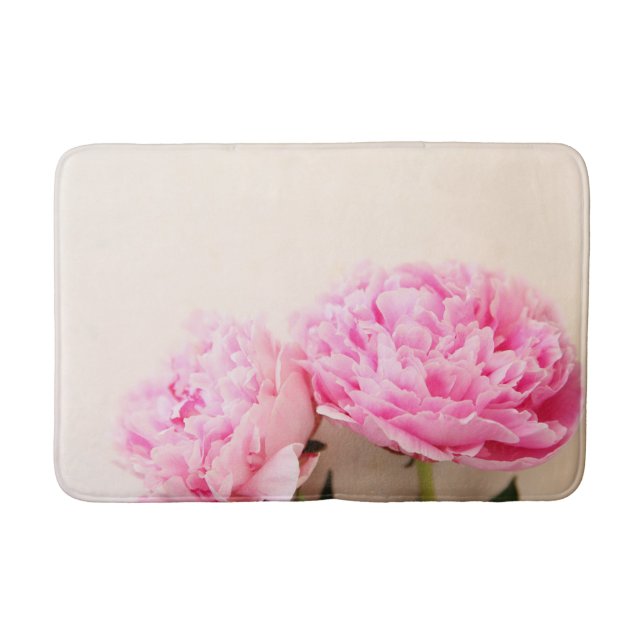 Two peonies pink bathroom mat (Front)