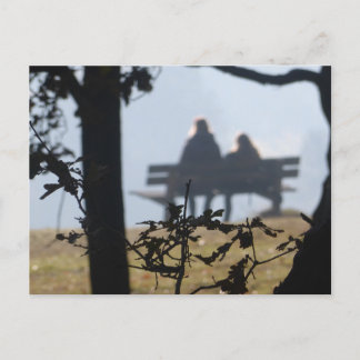 Two People sitting on a Bench DIY Postcard