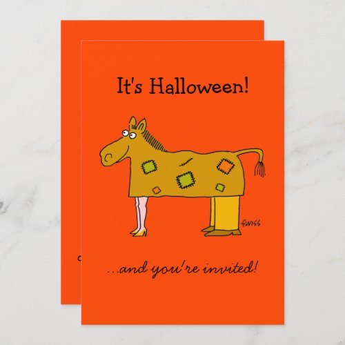 Two Person Horse Costume Funny Halloween Party Invitation