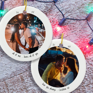 Two Photo All of Me Loves all of You Minimalist Ceramic Ornament