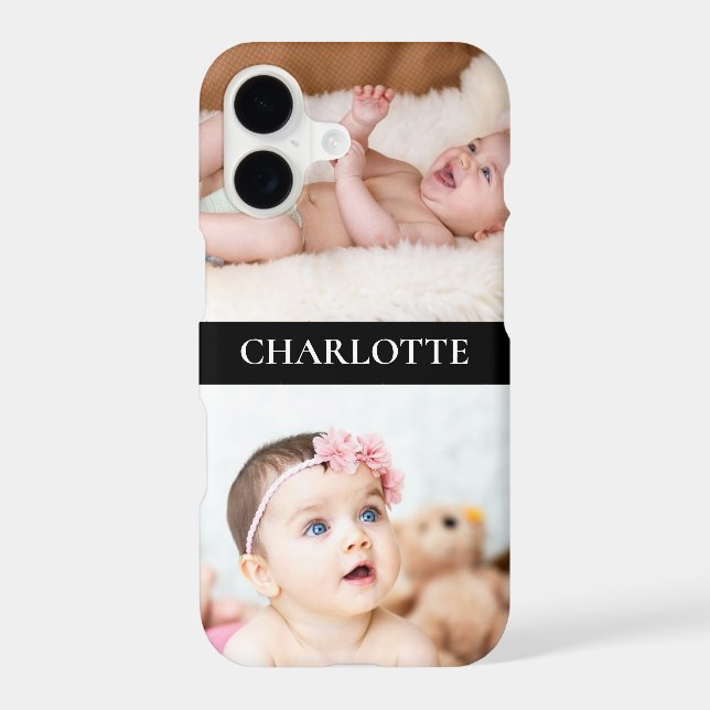 Two Photo And Name Unique Custom Made Personalized Case-Mate iPhone Case (Back)