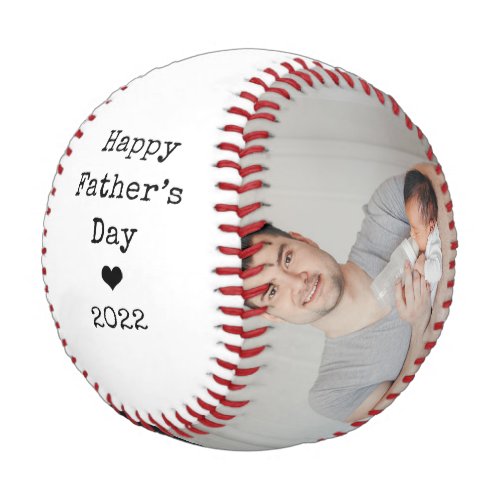 Two Photo and Typewriter Text  Happy Fathers Day Baseball
