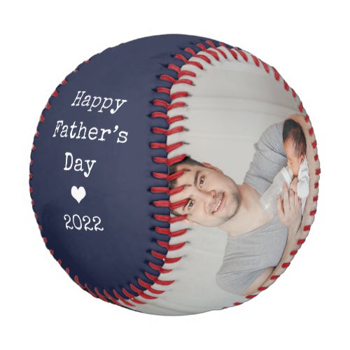 Two Photo and Typewriter Text  Happy Fathers Day Baseball