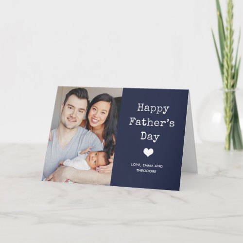 Two Photo and Typewriter Text  Happy Fathers Day Card