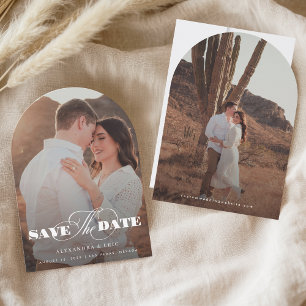 Two Photo Arch Shaped Arched Wedding Save The Date