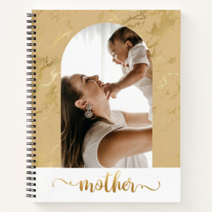 Two Photo Collage Boho New Mom Pregnancy Gift Notebook