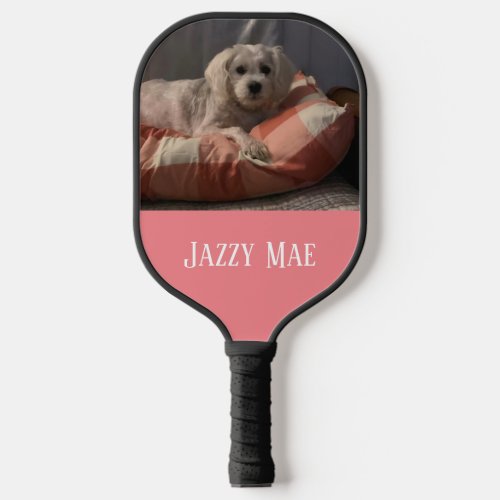 Two Photo Collage Monogram Pickleball Paddle