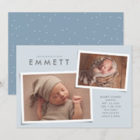 Two photo collage simple type blue birth