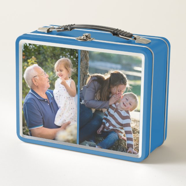 Two Photo Create Your Own Photo  Metal Lunch Box (Front)
