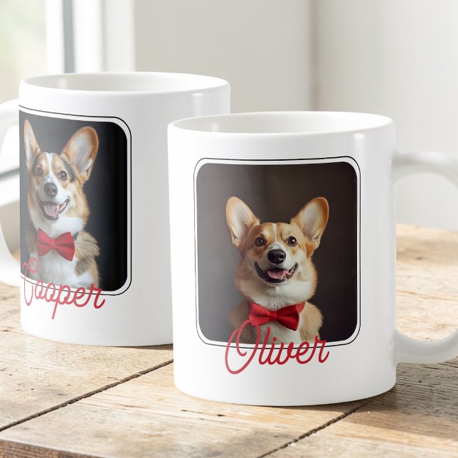 Two-Photo Dog Lover Valentine's Day Minimalist Coffee Mug (Two-Photo Dog Lover Valentine's Day Minimalist Coffee Mug)