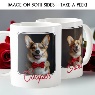 Two-Photo Dog Lover Valentine's Day Minimalist Coffee Mug
