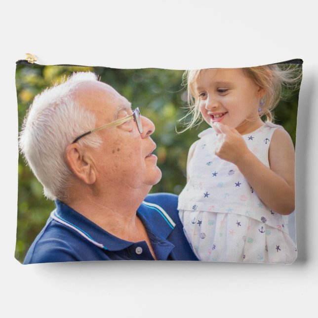 Two Photo Double Sided Create Your Own Photo  Accessory Pouch (Front)