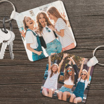Two Photo Double Sided Friends Keychain