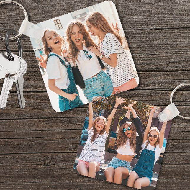 Two Photo Double Sided Friends Keychain (Two Photo Double Sided Friends keychain)