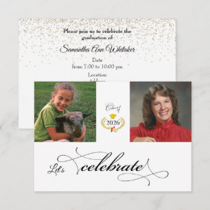 Two Photo elegant Graduation Party invitation