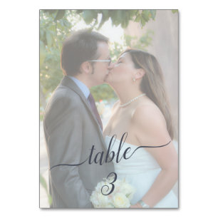 Two Photo Faded Opaque Wedding✨ Beautiful Misty Table Number
