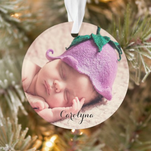 Two Photo Family Holiday Ornament